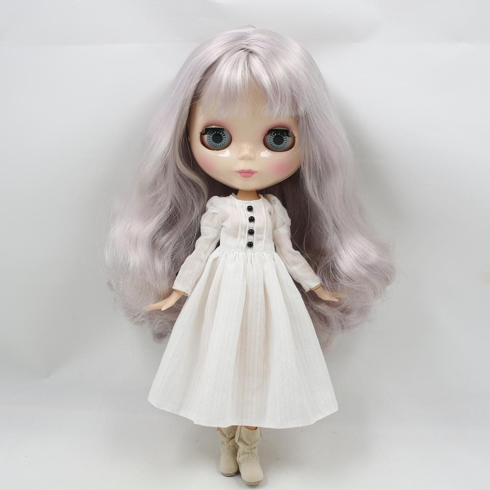Outfits for Blyth Doll One Piece Simple White Dress Simple Dressing Suit for 1/6 Azone BJD ICY DBS