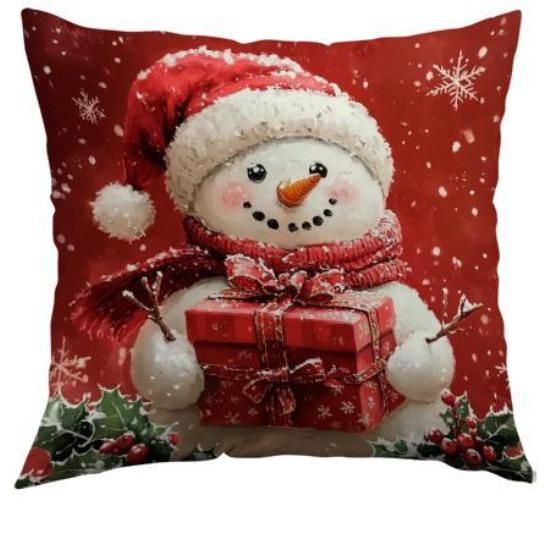 

Новая красная рождественская наволочка полиэстер с принтом для дома дивана праздничная атмосфера декоративная подушка 45*45cm