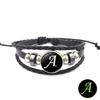 Glowing A-z Alphabet Leather Bracelet Handcrafted Multilayer Beaded String Wristband