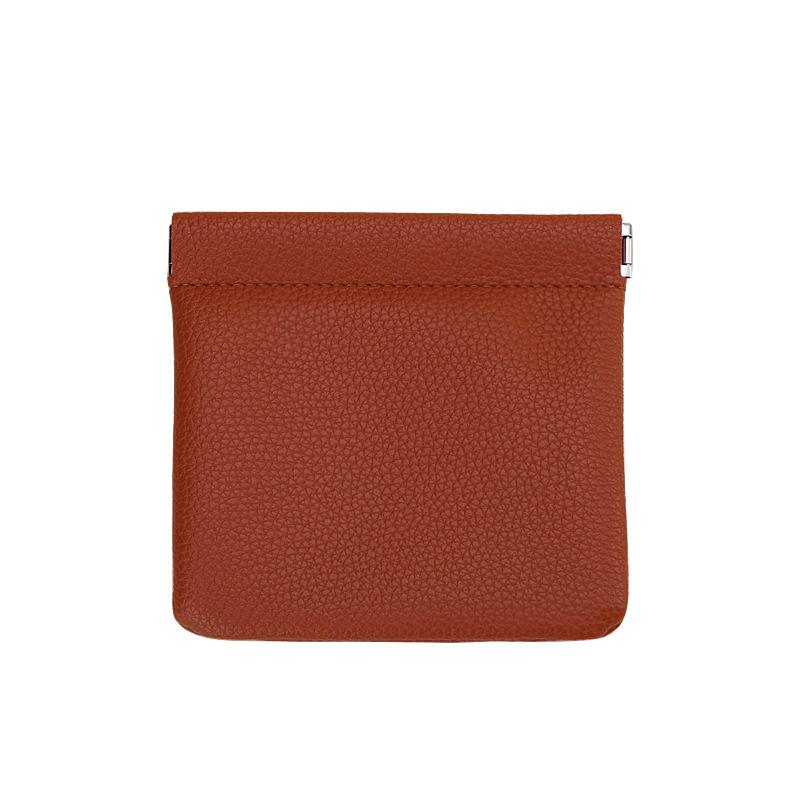 2025 Lychee Grain PU Coin Purse with Automatic Closure - Multipurpose Pouch for Cosmetics, Jewelry, Lipstick, and Accessories