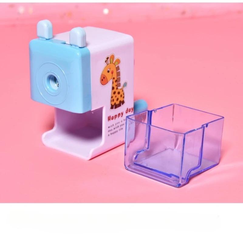 Hot Sale Hand-cranked Pencil Sharpener Student Stationery Pencil Sharpener Artifact Cute Cartoon Pattern Pencil Sharpener
