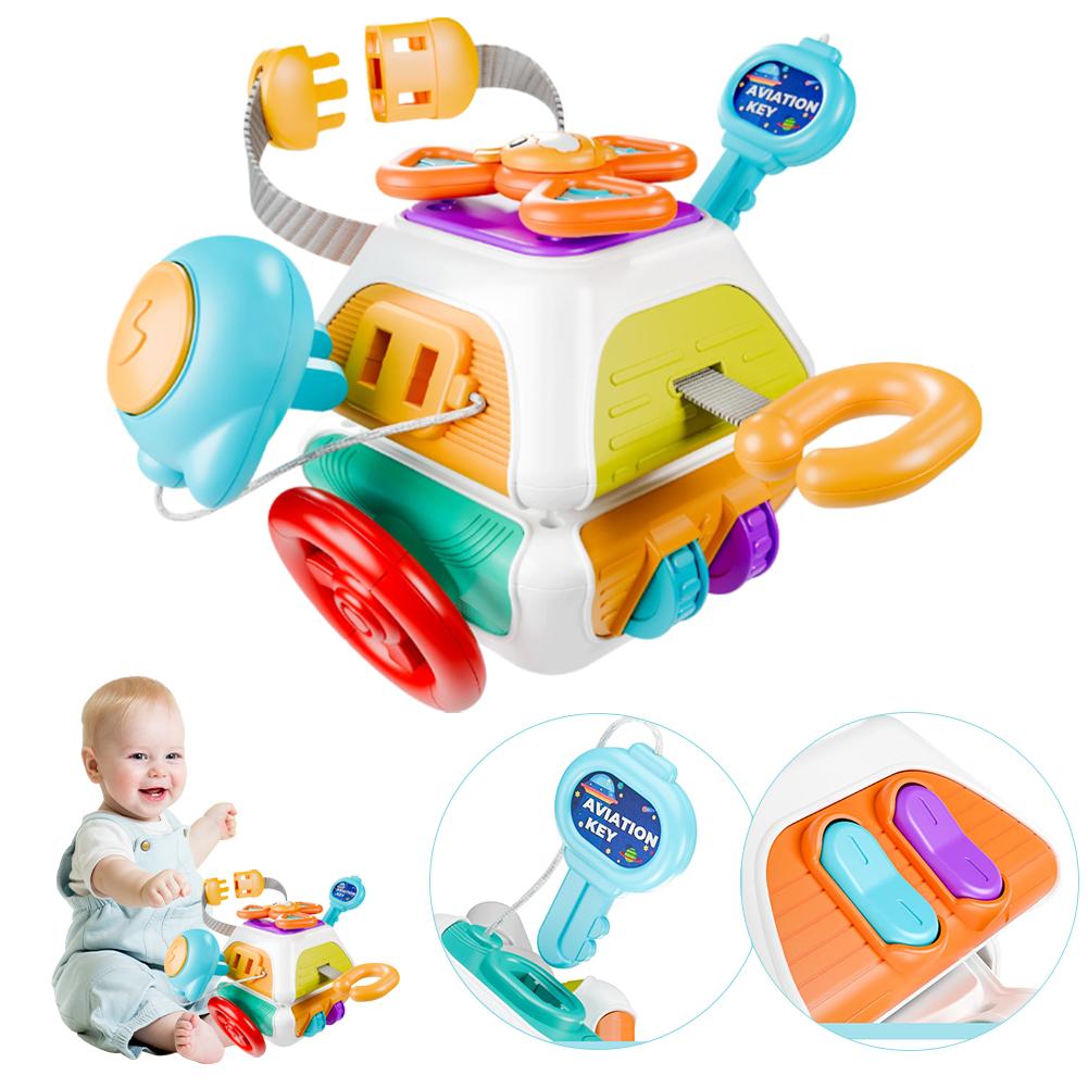 Montessori Sensory Toys Ten-Sided Combination Baby Busy Board Cube Educational Learning Fidget Toys for Toddlers 1-3 Years Old