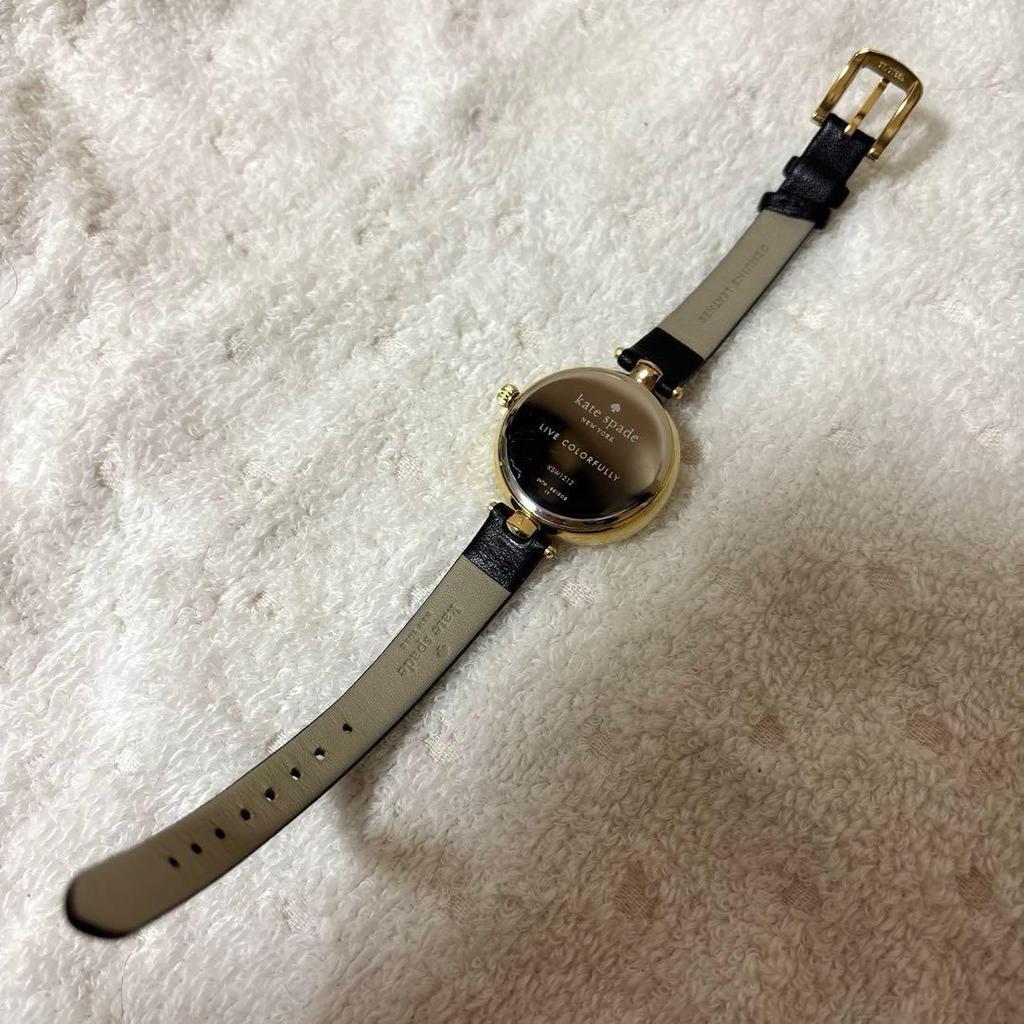 Used kate spade glitter leather belt watch sparkling black gold