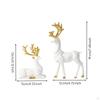 2 Pieces Deer Figurine Nordic Style Sculpture Modern Reindeer Statue for Living Room, Beverage