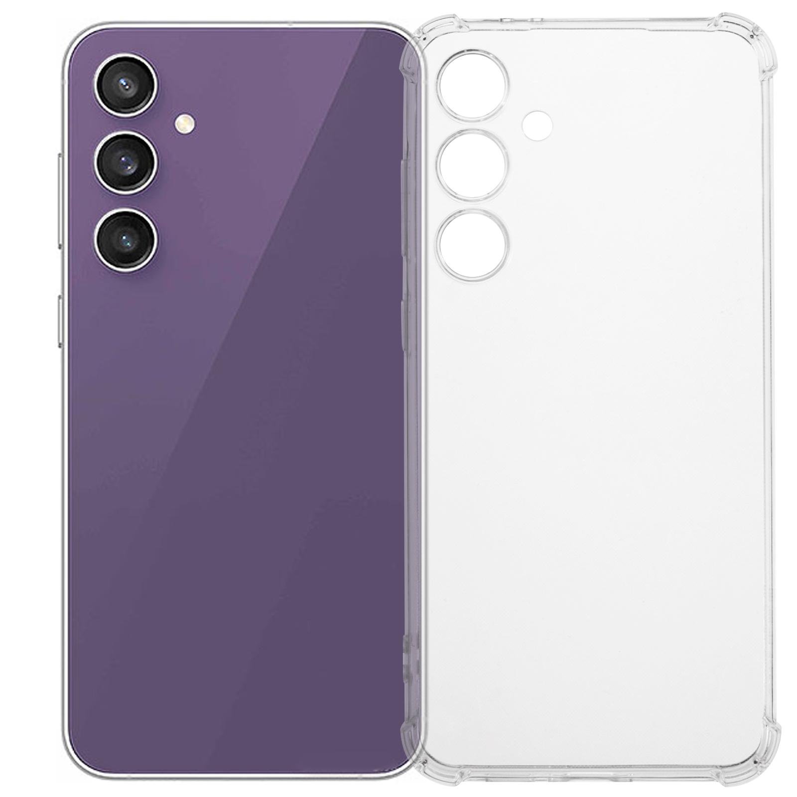 

Для Samsung Galaxy S24 FE прозрачный чехол с четырьмя углами усиленный защитный мягкий чехол для телефона TPU A