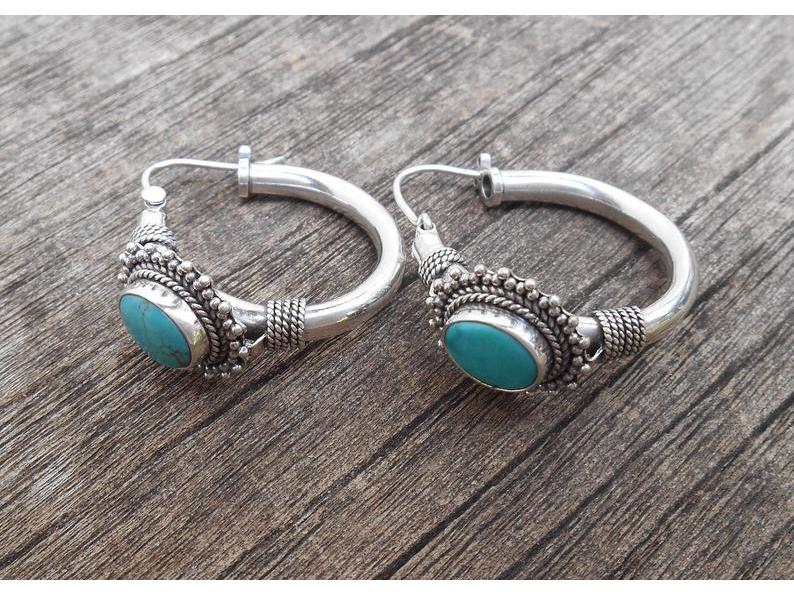 Bohemian Style European & American Turquoise Retro Earrings
