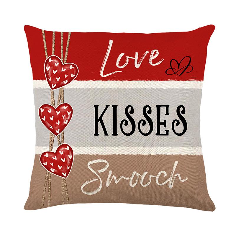 Valentine's Day Pillow Case Polyester Printed Love Cushion Pillow Home Sofa Decoration New Pillow Case