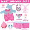 43CM Silikon-Schnullerpuppen-Kleidungsset für 18-Zoll American Girl Puppen mit Stubenwagen