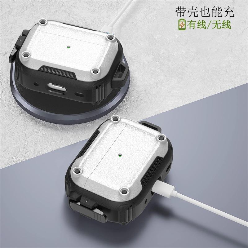 Applicable AirPods Pro2 Apple Protective Case 3rd Generation Button Lock 4th Generation Bluetooth Headset Case