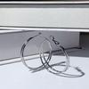 Sterling Double Layer Hoop Earrings Women Minimalist Round Circle Studs Elegant Lightweight Fashion Jewelry