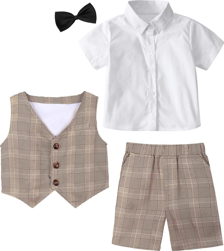 TickElf Formal Clothing Suit Baby Outfit Perfect for Kindergarten Entrance First and Shrine Visits Boys' Children's Set, Western-Style Set,