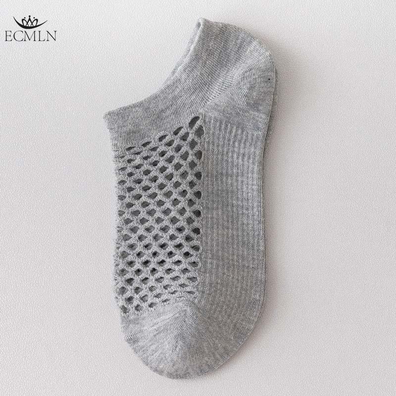 

Женские носки с дышащей сеткой, летние носки с дырками, однотонные, невидимые, силиконовые, противоскользящие, универсальные носки One size серый