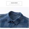 Herren Japanische Jacquard Karomuster Denim Hemdjacke - Lockere Passform, Abfallende Schultern, Langarm, Herbst Freizeitkleidung