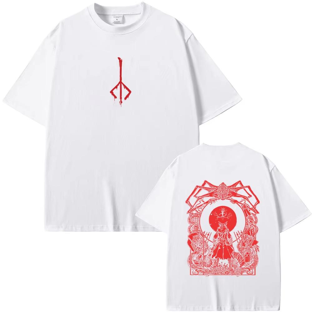 Maglietta Grafica Bloodborne Cacciatore dell'Orrore Merch T-shirt Uomo Donna Casual Vintage Cotone Magliette Maschile Manica Corta Top