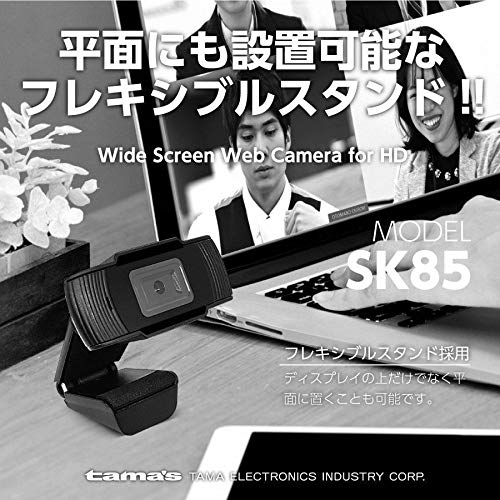 Tama Electronics TSK85K Webcam with Built-in Microphone [Wired]