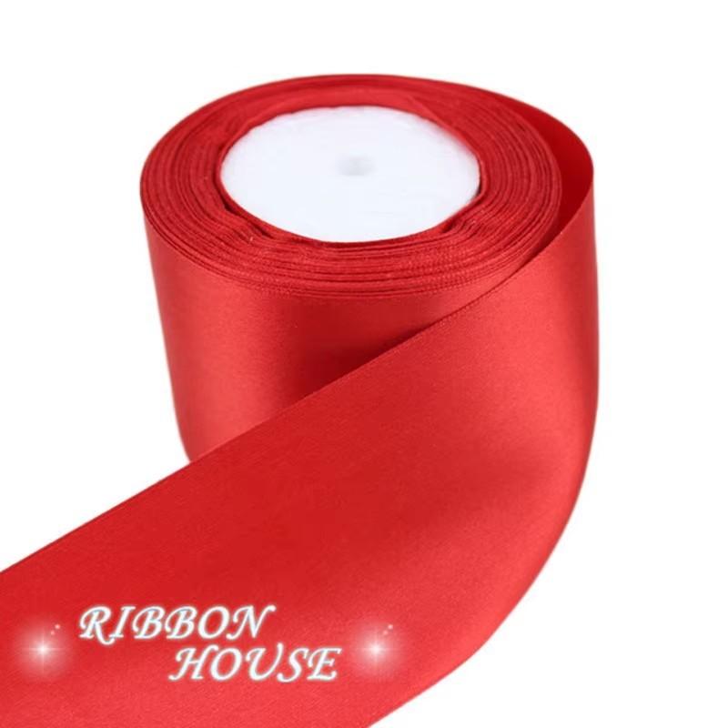 (25 Yards/Rolle) 3" (75 mm) Rotes Dekorationsband Einzelgesicht Satinband Geschenk Weihnachtsband Gurtband