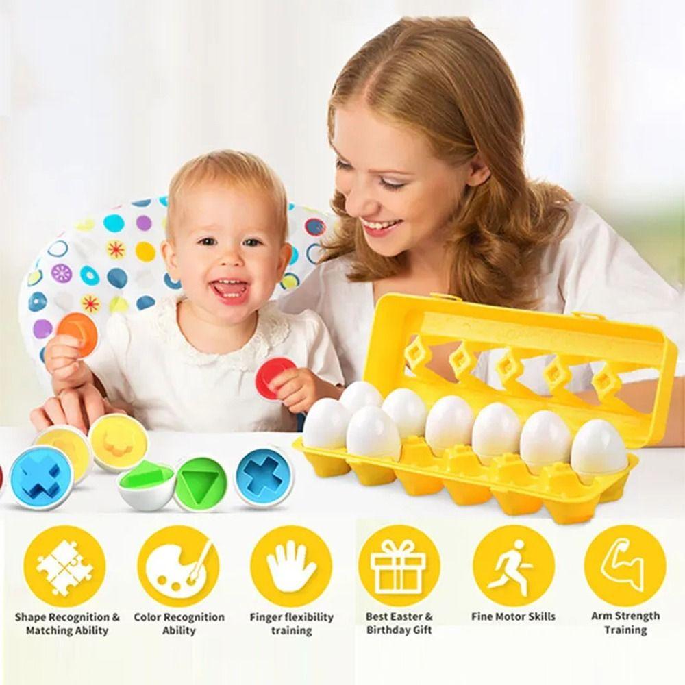 3D Matching Egg Play Set Plastic Matching Smart Eggs Toy  Kindergarten Babies