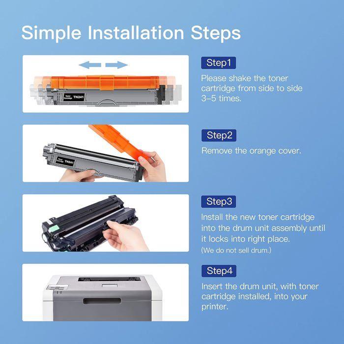 Cartouche de Toner - 1001 PILES BATTERIES - TN241 TN245 - 5 pièces - Compatible Brother - Haut rendement