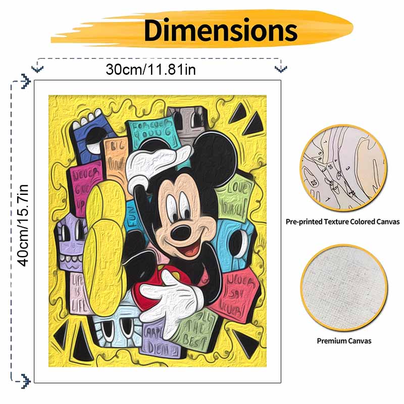 Disney Mickey Mouse pop art oil painting kit handmade diy gift home decoration wall decor colorful cartoon character painting project craft
