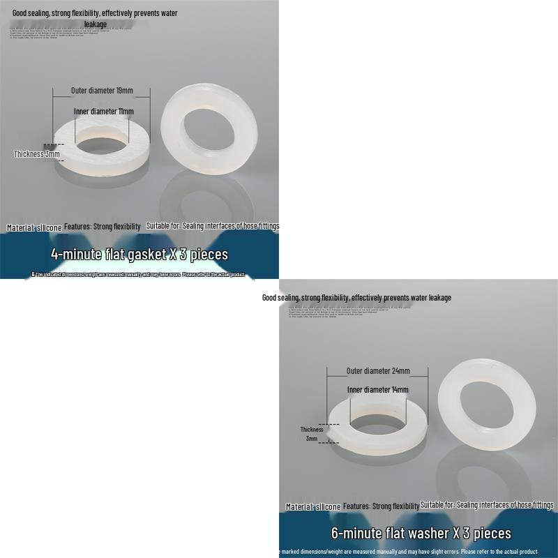Silicone Rubber Gasket for Water Heater Inlet Pipe: Flat Washer & Corrugated Pad