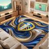 Leeds United Football Print Crystal Velvet Rug, Comfortable Water Absorbent Non Slip Indoor Floor Carpet