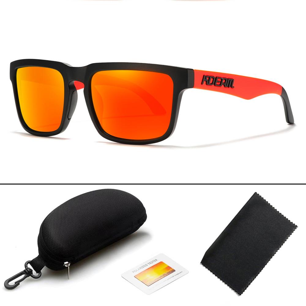 KDEAM Unisex Square Polarized Sunglasses Outdoor Retro Style Lightweight Comfortable Fashion Women Sun Glasses With Hard Case