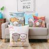 Kawaii Cute Peach Mochi Cat Pillow Covers Cartoon Sofa Decorative Home Double-Sided Printing Short Plush Cute Cushion Cover