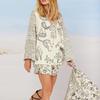 2025 Spring European Women's Casual Two-Piece Set: Loose Printed Shirt & Shorts
