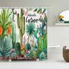 Cactus Shower Curtains Waterproof Polyester Fabric Shower Curtains Tropical Plants Bathroom Screen Curtain Home Decor 180X180cm