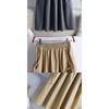 Drawstring midi skirt for women, 2026 summer new style, versatile solid color, drawstring pocket, elastic waist, mid-length workwear skirt