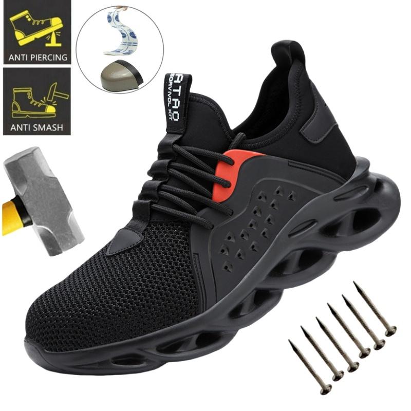 Steel Toe Cap Light Breathable Sneaker Men Indestructible Shoes Anti-puncture Safety Shoes Protective Shoes Work Industrial Boot