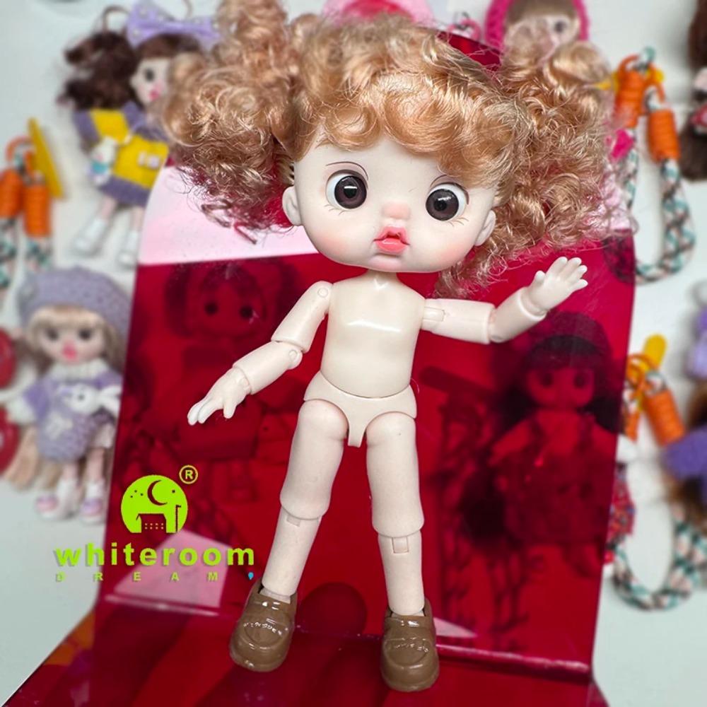 Cute Mini bjd Doll Girl Boy Bald head Ob11 1/12 Naked DIY Toys Handmede Dolls full Body Green Blue eyes Art Doll Accessories Art