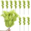 10pcs Artificial Fluffy Green Curling Rod Decoration Creative DIY Material Christmas Tree Topper Fake Simulation Green Plants