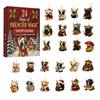 Christmas Tree Decor 24 Days Advent Calendar 2026, 2D Acrylic Reading Cats/Dogs/Forest Animals Ornament Countdown Calendar, Cute Pet Pendants for Xmas