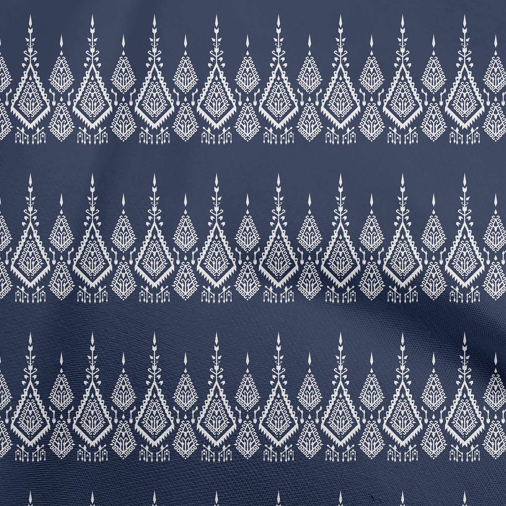 

oneOone Cotton Flex Aqua Blue Fabric Block Dress Material Тканина з принтом Тканина у дворі 40 дюймів 42 Inch Wide - Viscose Chiffon темно-синього кольору