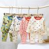 Kids Underwear Set Cotton Thermal Pajamas Boys Girls Stretchy LYCRA Long Sleeve Top Pants Homewear Sleepwear