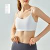 Yoga vest women's water drop fixing cup thin shoulder strap underwear solid color inner with small suspenders beautiful back sports fitness bra