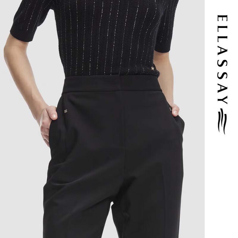 ELLASSAY Women's EWF351K00200 Classic Straight Fit Cropped Pants