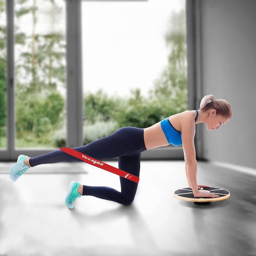 Yes4All Wooden Balance Core Training Stretch Balance Injury 40cm Imported from PFP9 Board, Board, Board, Black, Wooden, Training, Portable,