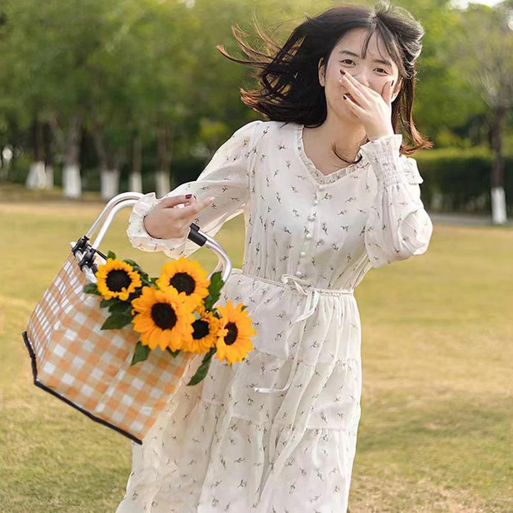 30L Värmeisolerad Väska Vattentät Folie Vikbar Isolerad Kylväska Håll Fräsch Matlåda Korg Matbehållare för Utomhuspicknick