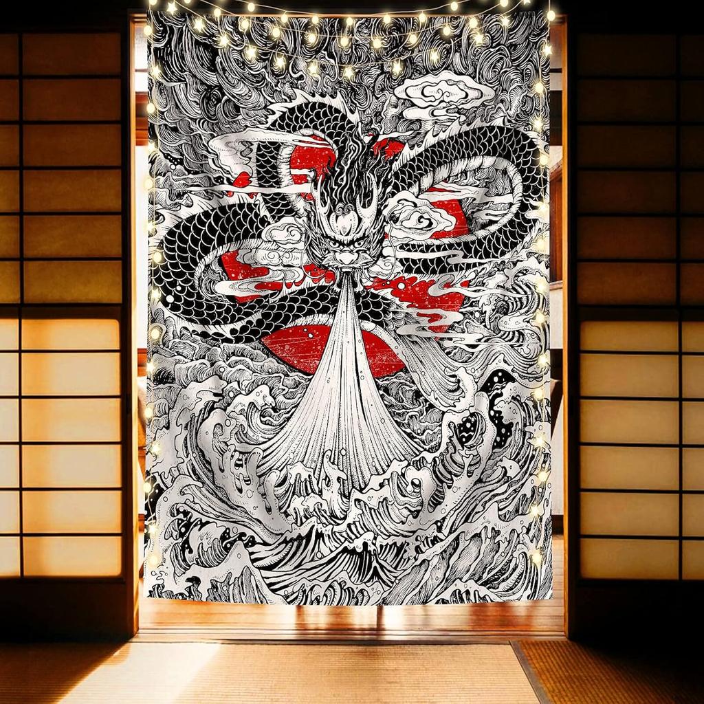 Die Liebenden Totenkopf Wandteppich Schwarz-Weiß Skelett Wandbehänge Vertikal Hexisch Gotisch Wand Schlafzimmer Dekoration für Wohn