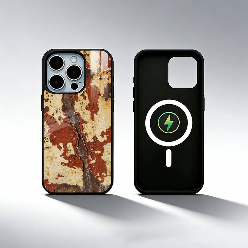 Industrial Style Rusty  Phone Case For iPhone17,16,15,14,13,12,11 Plus,Pro Max Magnetic For Magsafe Wireless Charging