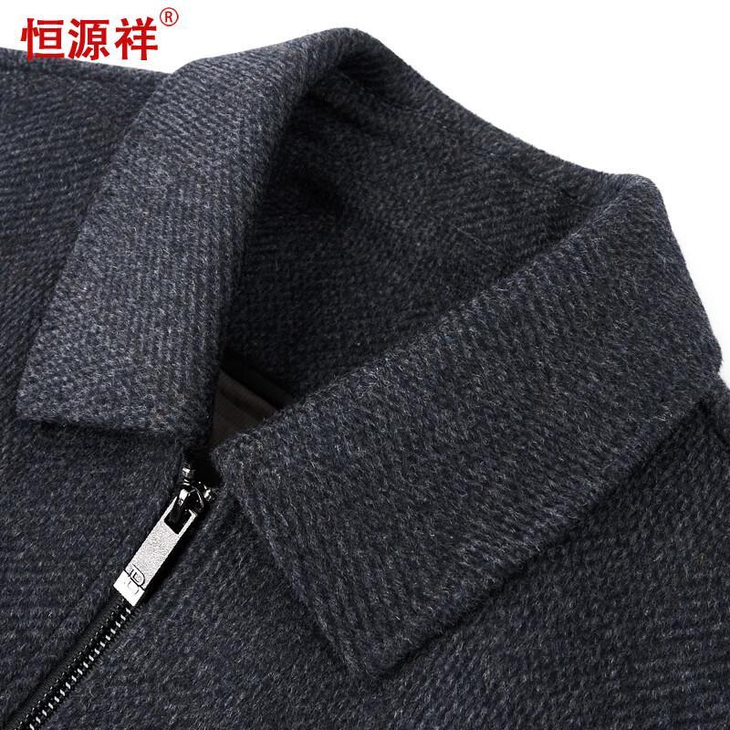 Hengyuanxiang Men's Double-Sided Wool Blend Short Coat