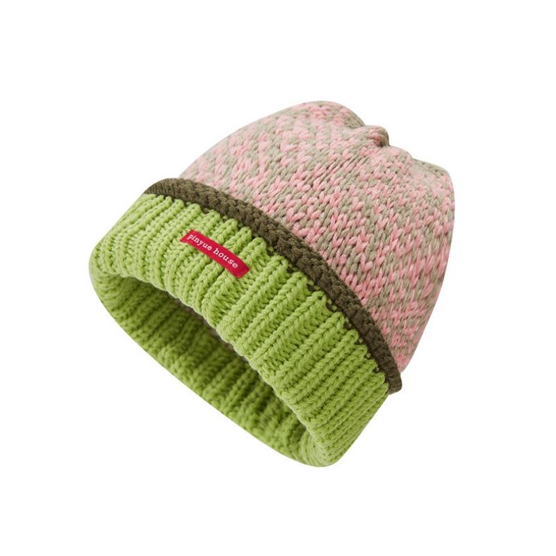 

25 Новая вязаная шапка в дофаминовых цветах, модель для родителей и детей, зимняя дорожная, холодная и теплая шапка из шерсти, женская adjustable