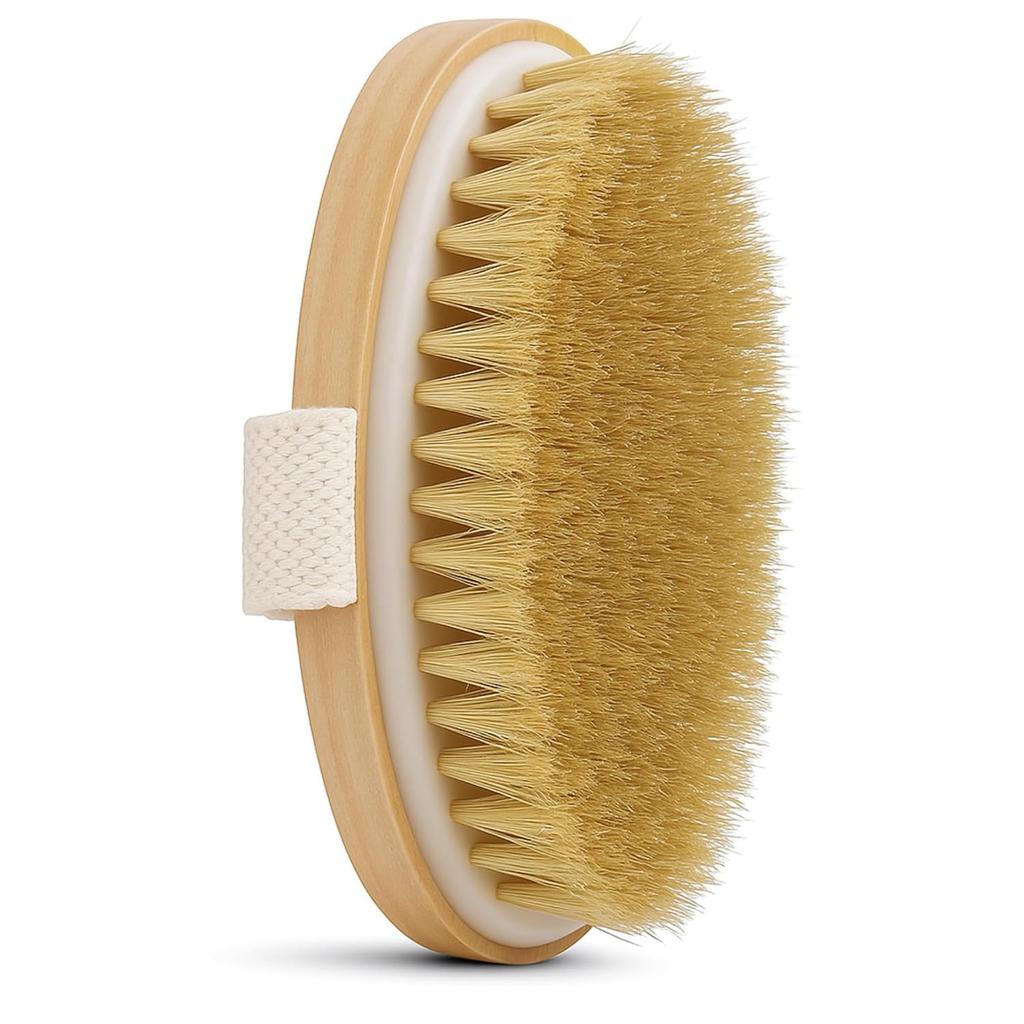 COOFANDY Premium Dry Body Brush | Natural Boar Bristles & Polished Wooden Handle |Sheds Dead Skin Cells & Prevents Ingrown Hair | Firming Removes D