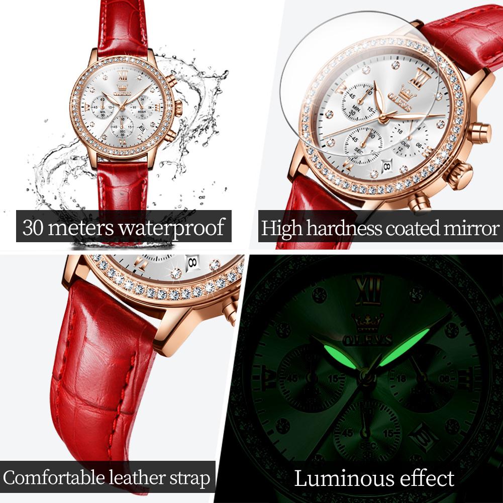 OLEVS Brand Quartz Women's Watch Waterproof Women's Multi Functional Watch 9933
