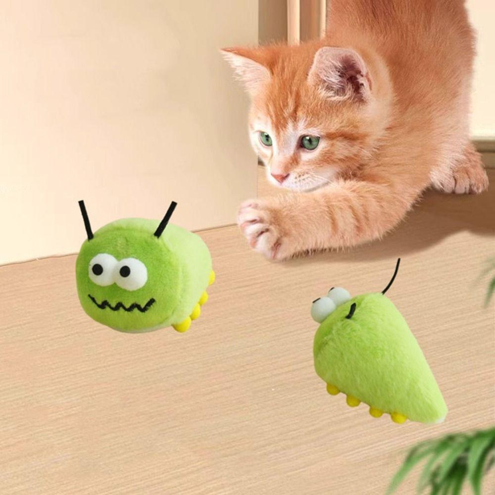 2Pcs Interactive Cat Worms Mint Toys Soft Cat Toys Pet Supplies Cat Plush Toys  Indoor