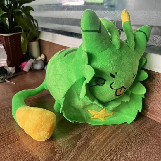 Plush Cat Doll Furry Alien Cat Stuffed Plushies Doll Toy Green Cat