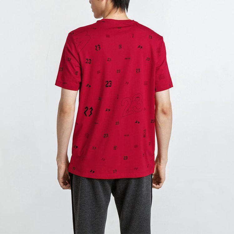 Jordan T Shirts Men's Red Crew Neck Moderate Straight Fit AT0551-687