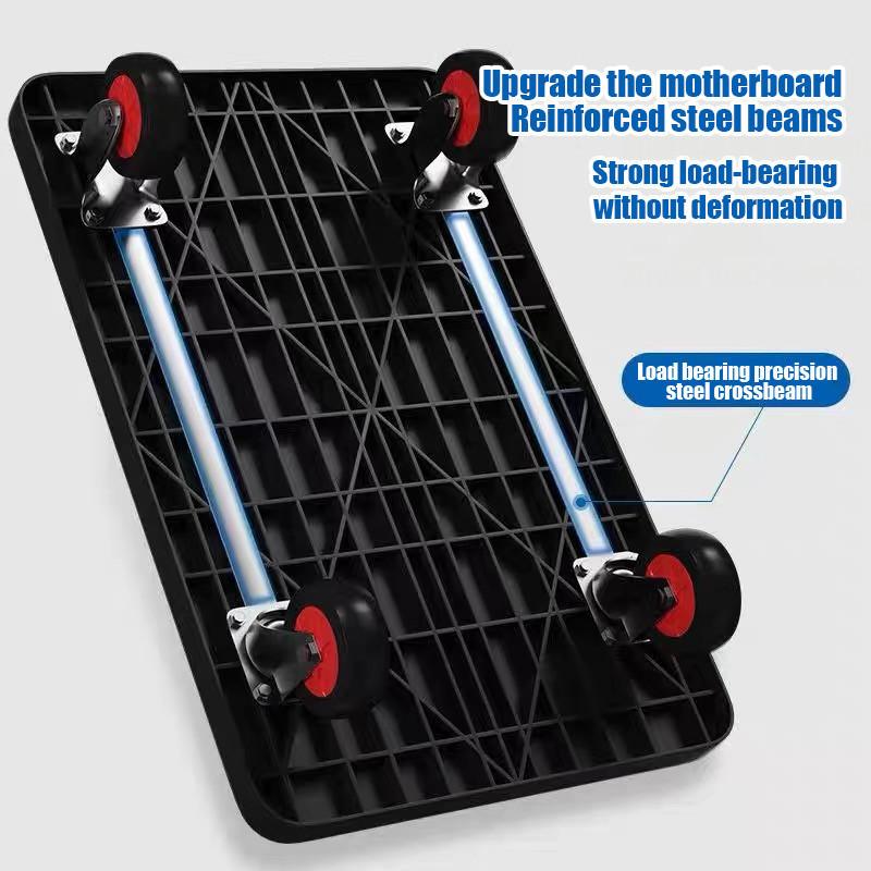 Foldable Platform Trolley Cart Universal Use Heavy Duty Shopping Flatbed  Handcart Warehouse Handling Tools